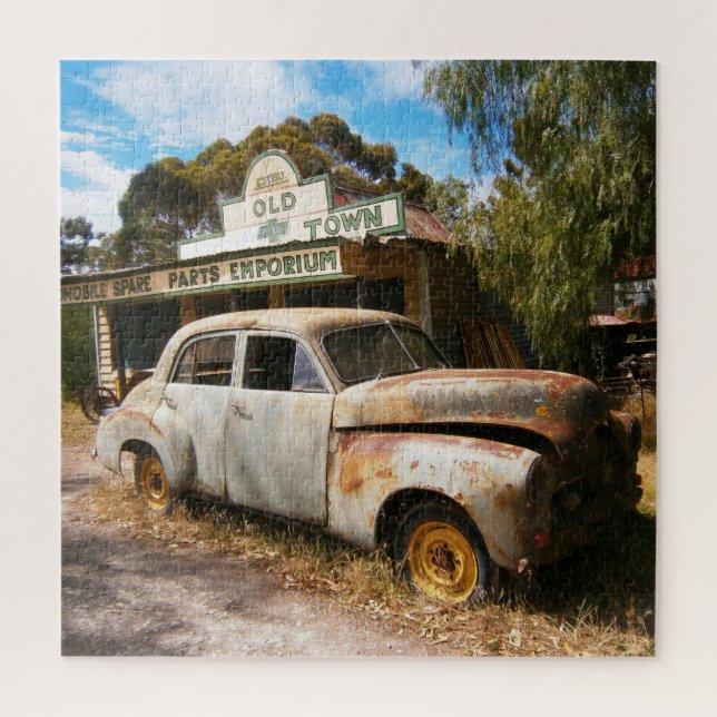 Voiture Vintage Et Garage, Puzzle Jigsaw (Vertical)