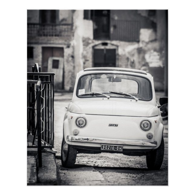 Voiture vintage Poster parfait | Fiat 500 | Rome I (Devant)