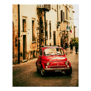 Voiture vintage Poster parfait   Fiat 500   Rome I