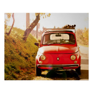 Voiture vintage Poster parfait   Fiat 500   Rome I