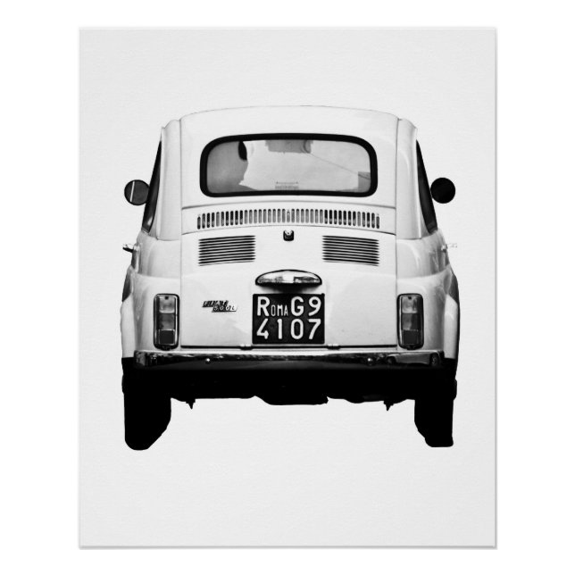 Voiture vintage Poster parfait | Fiat 500 | Rome I (Devant)