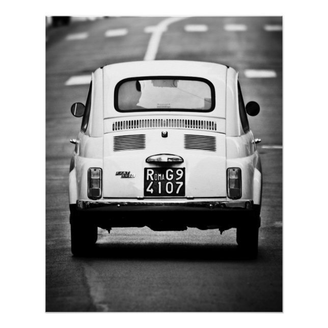 Voiture vintage Poster parfait | Fiat 500 | Rome I (Devant)