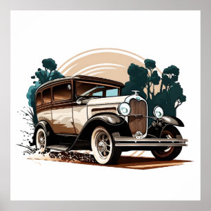 Voiture Vintage - Retro Auto Elegance Poster