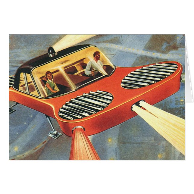 Voiture volante futuriste de science-fiction vinta (Devant horizontal)