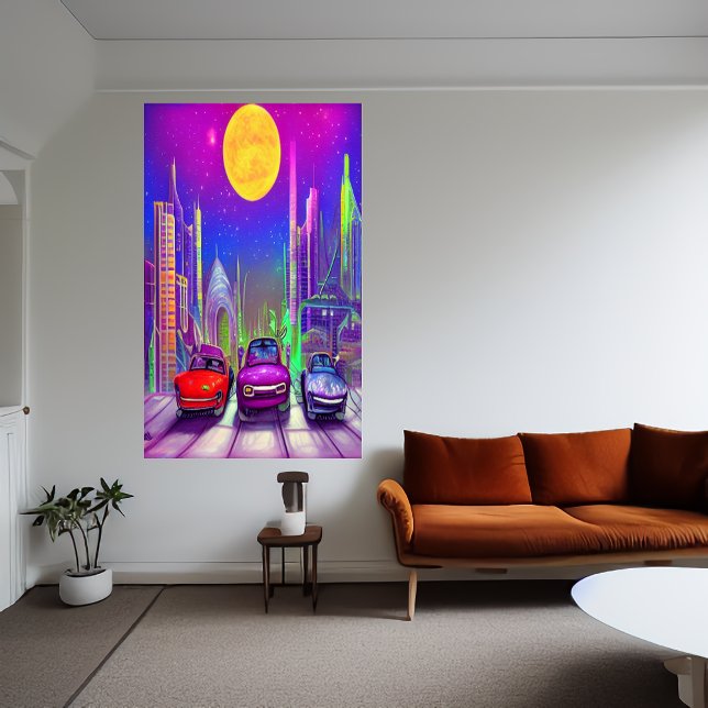 Voitures dans la ville | AI Art Poster (Créateur téléchargé)