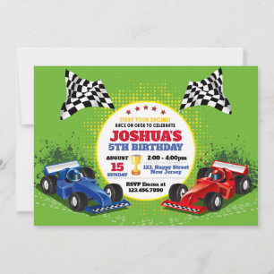 Voitures de course Invitation Anniversaire