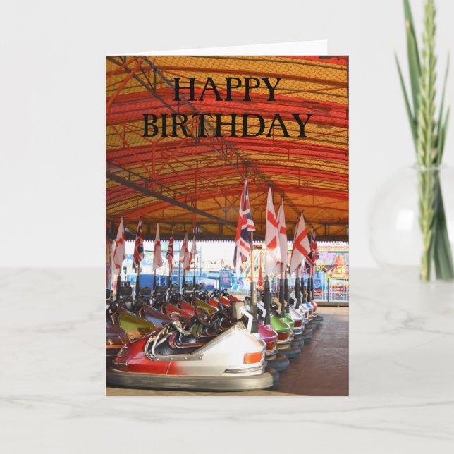 Voitures de Dodgem à une carte de la fête foraine (Devant)