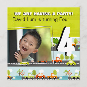 VOITURES ET CAMIONS  Invitation à la fête d'annive
