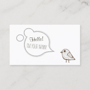 Voix Cloud Tweet Bird Babysitting Carte de garde d