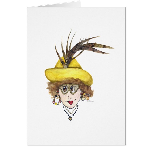 Voix dans ma tête Funny Lady Card (Devant)