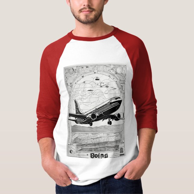 Vol dans le temps : Histoire de l'aviation T-shirt (Devant)