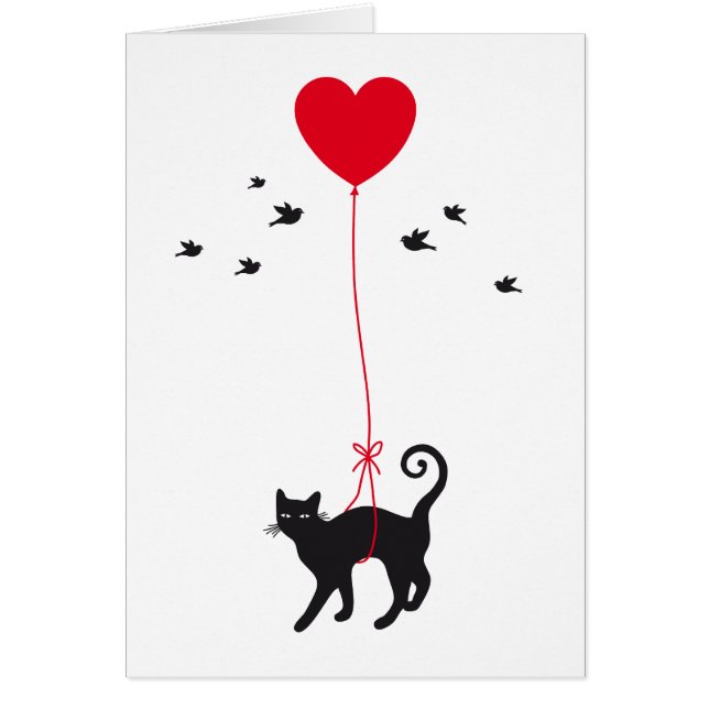 vol de chat avec le ballon et les oiseaux rouges (Devant)