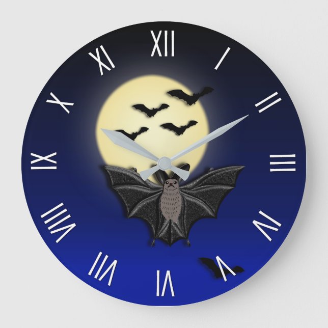 Vol de chauve-souris Horloge murale Halloween Numé (Recto)