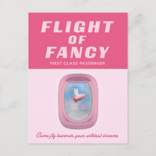 Vol de cochon en vol de carte postale fantaisie