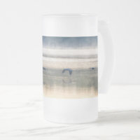 Vol de grue Peinture de verre givré Beer Mug