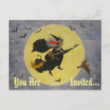 "Vol nocturne !" Carte postale d'invitation