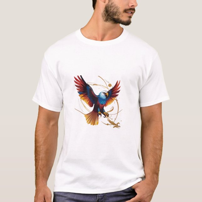 Vol transcendant : Design T-shirt Eagle en cristal (Devant)