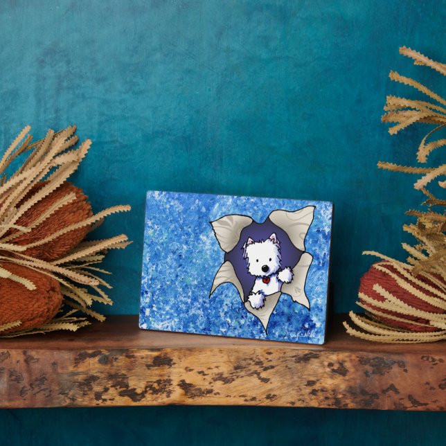 Vol Westie Sur Plaque Bleue (Côté)