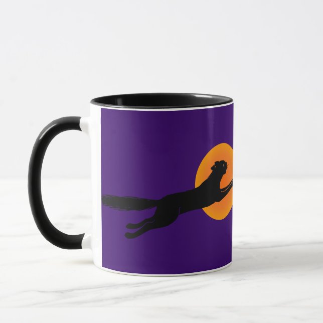 Volant Chat noir Vintage Art café Mug (Gauche)
