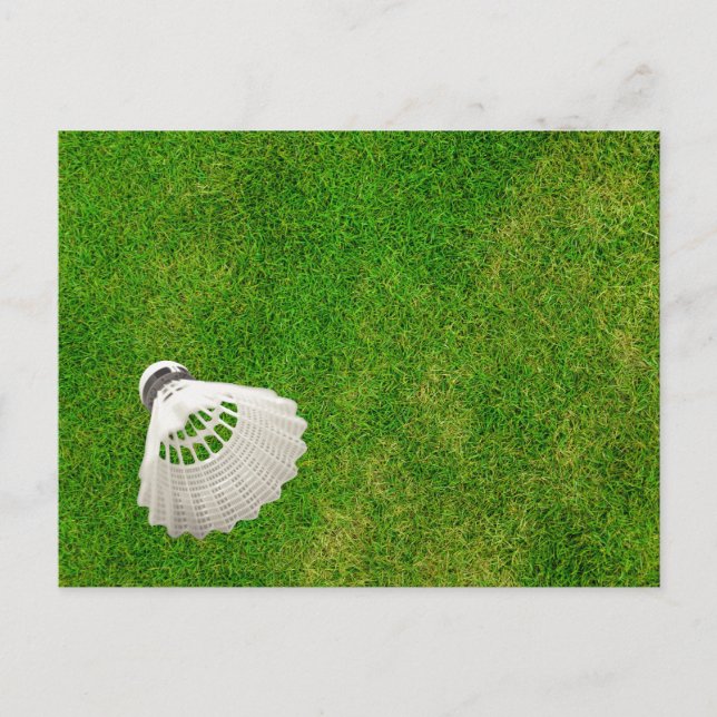 Volant de badminton sur une carte postale d'herbe  (Devant)