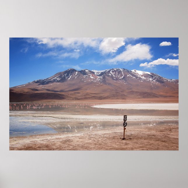 Volcan dans une affiche du paysage de l'Altiplano (Devant)
