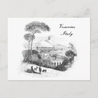 Volcan Vésuve et Naples Carte Postale vintage
