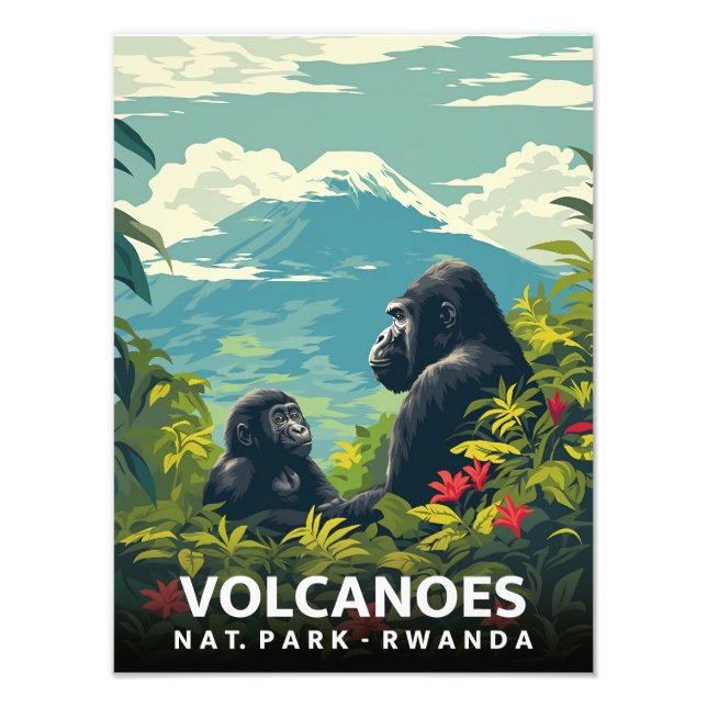 Volcanoes NP - Rwanda - Vintage Poster  (Devant)