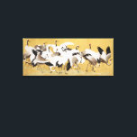 Volée japonaise de grues, impression Vintage,<br><div class="desc">Le troupeau japonais de grues peint vintage par Ishida Yūtei capture l'élégance et la grâce de ces oiseaux vénérés dans un cadre naturel serein. Le brossage méticuleux de Yūtei et l'utilisation délicate de la couleur mettent en valeur les formes majestueuses des grues sur fond de paysages doux et fluides. Cette...</div>