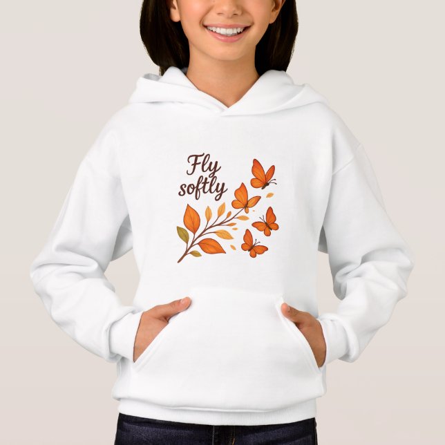 Voler doucement Sweat - shirt à capuche fille (Devant)