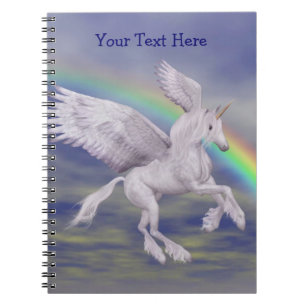Voler Unicorn Rainbow Carnet personnalisé