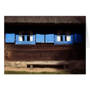 Volets bleus de fenêtre - carte