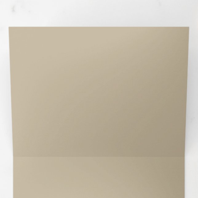 Volets Invitation de mariage beige luxueuse en trois vole (Intérieur en premier)