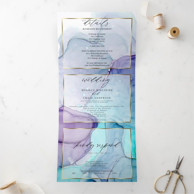 Volets Invitation pliable en trois parties avec encre abs (Intérieur)