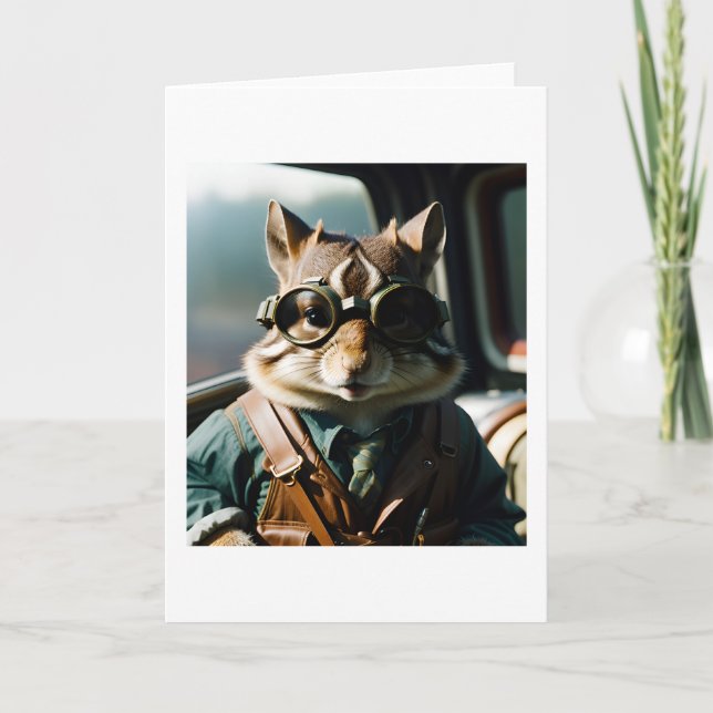 Volez haut ! Carte Chipmunk de fête (Devant)