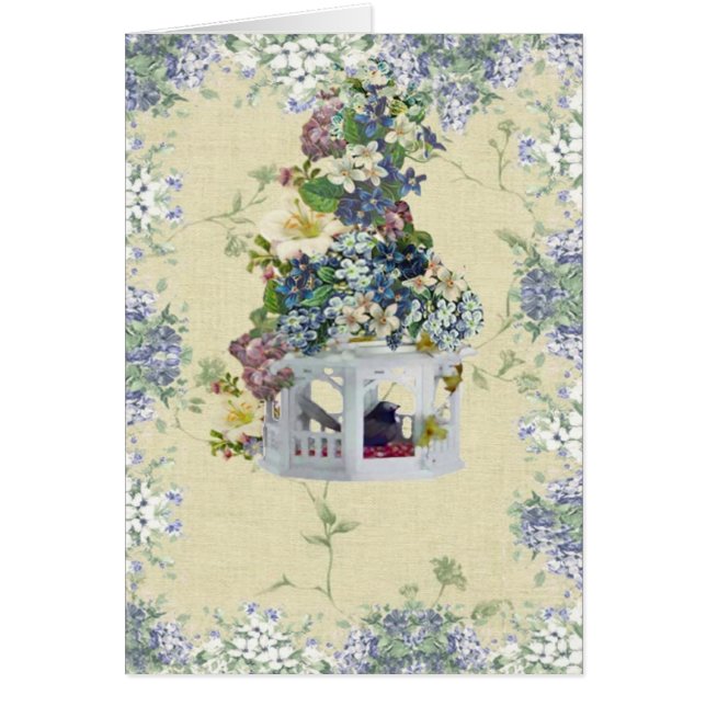 Volière bleue de fleur (Devant)