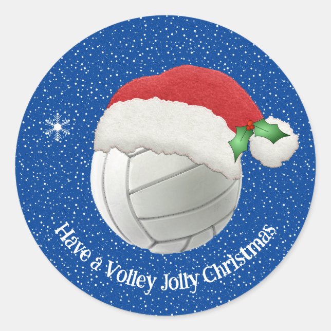 Volley-ball dans un Sticker Design de Santa Hat (Devant)