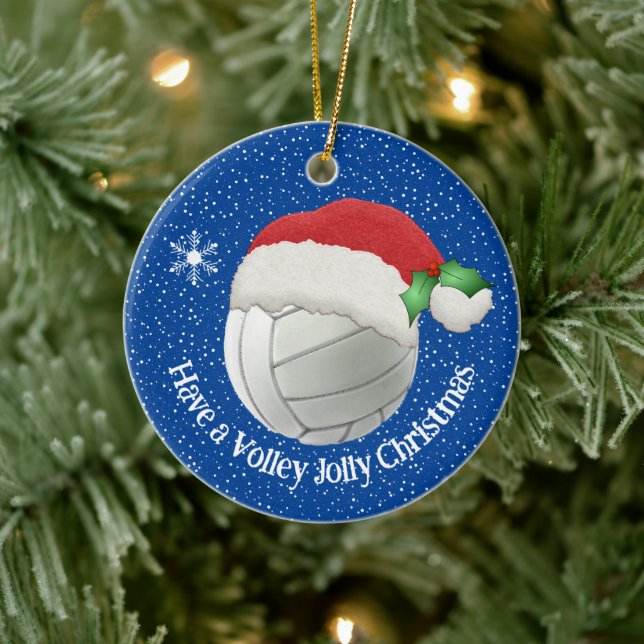 Volley-ball en Santa Hat Design Ornement (Arbre)