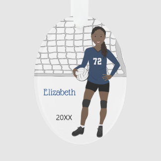Volley-ball féminin en ornement bleu et noir