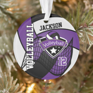 Volley-ball mauve, noir et blanc 🏐