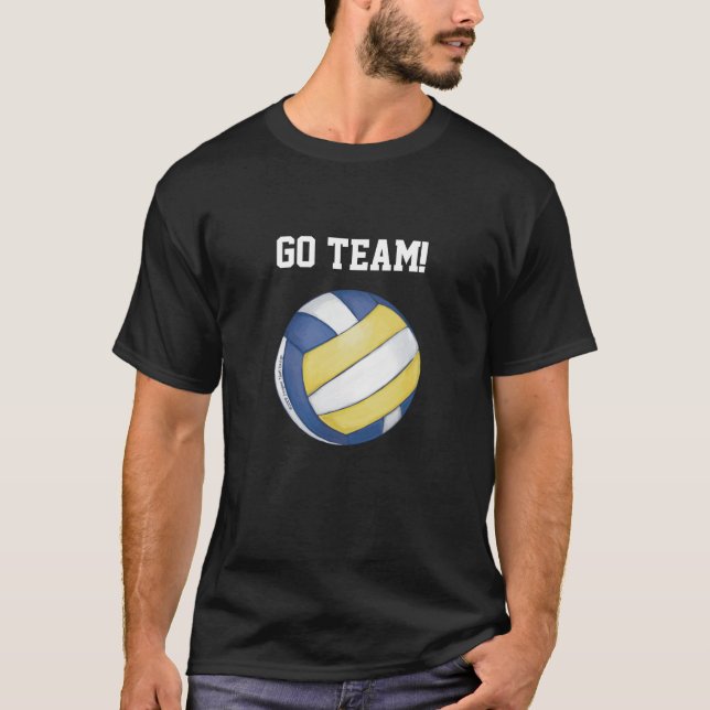 Volleyball, Go Team T-shirt homme personnalisable (Devant)