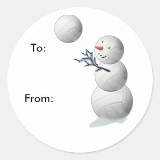 Volleyball Snowman Cadeaux de Noël Stickers