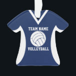Volleyball Sports Jersey Blue<br><div class="desc">Maillot de volley-ball bleu foncé ornement sportif. Personnalisez avec votre joueur,  nom,  équipe et date.</div>