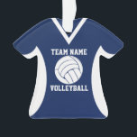 Volleyball Sports Jersey Blue<br><div class="desc">Maillot de volley-ball bleu foncé ornement sportif. Personnalisez avec votre joueur,  nom,  équipe et date.</div>