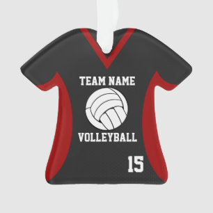 Volleyball Sports Jersey Noir et rouge avec photo