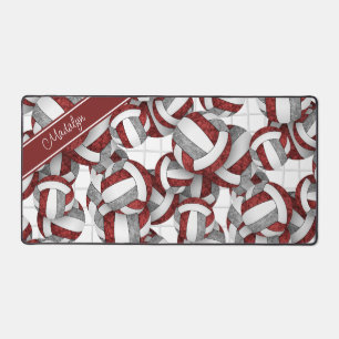 Volleyballs gris bordeaux motif personnalisé