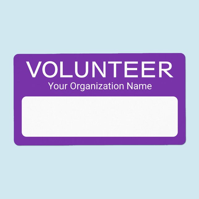 Volontaire Purple Nom Balise Stickers Personnalisé (MISOOK Purple Volunteer Name Tag Stickers)