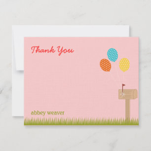 VOLONTIERS SIGNE Carte de remerciements PLAT - ros