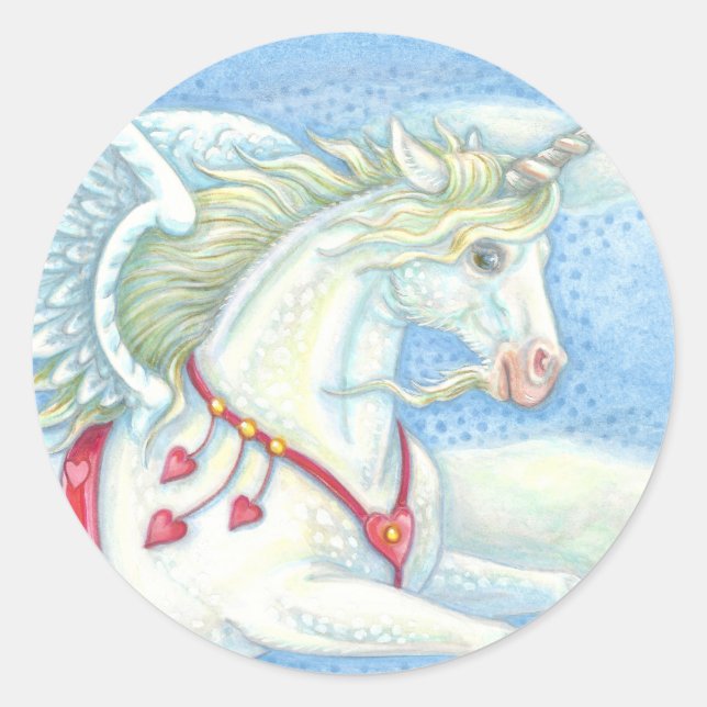 Volying Hearts Unicorn PEGASUS STICKER Sheet (Devant)