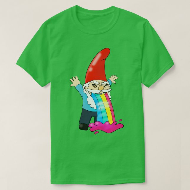 Vomissement Gnome Lancer vers le haut Arc-en-ciel  (Design devant)