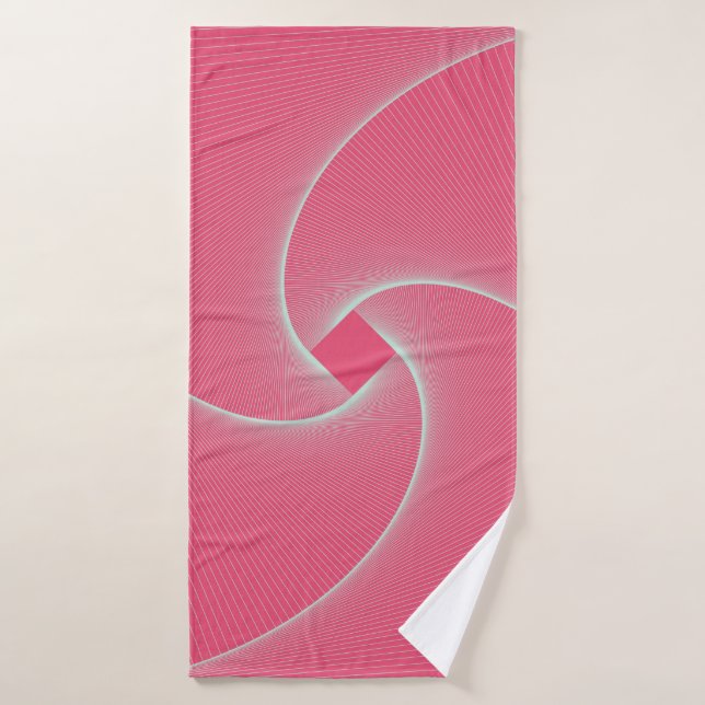 vortex carré en velours rose (Serviette de bain)